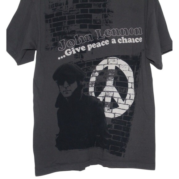 Alstyle Classic John Lennon Give Peace a Chance Charcoal Gray T Shirt Sz L - Picture 3 of 6